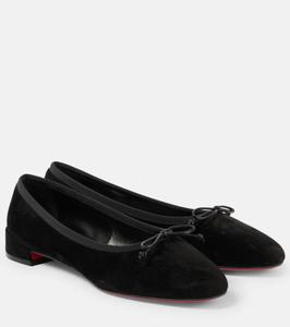 Замшевые балетки Sweetie Jane Christian Louboutin, цвет black/lin black