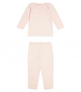 Комплект из свитера и брюк Baby Fili из хлопка и кашемира Bonpoint, розовый