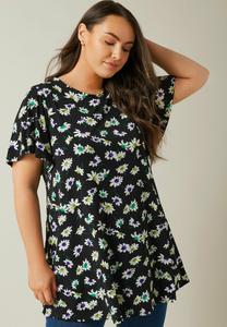 Футболка с принтом FLORAL Evans, черный