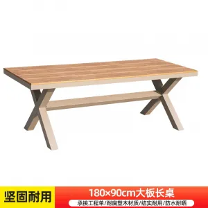 Стол Green Water, прямоугольный из широких досок, 180x90 см, светло-коричневый