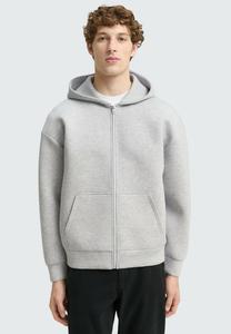 Толстовка TOM TAILOR DENIM Zip-up sweatshirt, Light Stone Grey Melange/Light Grey