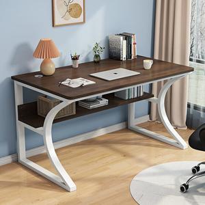 Компьютерный стол Xinmeikai 160x60 см, белая рама + темный орех