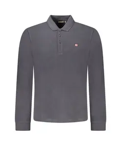 Черная хлопковая мужская рубашка поло Napapijri, серый