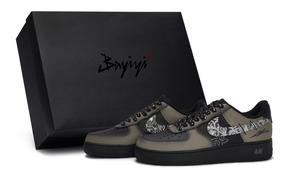 Nike Кроссовки для скейтбординга Air Force 1 унисекс, низкие, черные/белые/коричневые