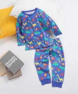 Детская пижама с динозавром и открытой передней частью.