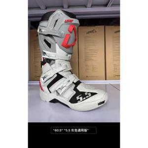 LEATT Мотоциклетные ботинки Zailou South African Leatt Off-Road, 45 Off-Road Boots, 55 Trail Racing, антиударные, 5 точек крепления, верх Forge, светло-серый с красной меткой, размер 47