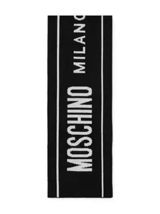 Шарф с логотипом Moschino, черный