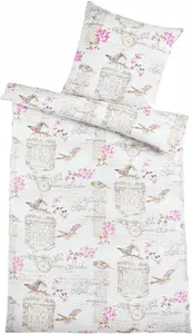 Постельное белье из сирсакера 135x200 см, цветочный принт с птицами, летний пододеяльник из микрофибры Carpe Sonno