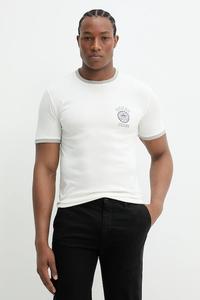 Хлопковая футболка Guess Jeans, бежевый