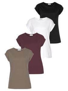 Футболка серо-коричневого, бордового, белого и черного цветов BOYSENS