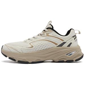 Женские противоскользящие износостойкие низкие повседневные кроссовки для бега бежево-коричневые QIAODAN, цвет антик-фарфор белый/бежевый хаки