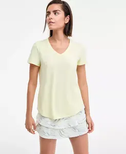 Женская футболка с V-образным вырезом Performance, созданная для Macy's Id Ideology, желтый