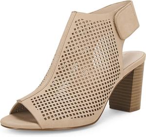 Женские босоножки Coutgo с открытым носком, с вырезами, на высоком толстом каблуке с ремешком на щиколотку, Nude