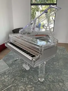 Прозрачное / белое / акриловое Кристальное Гранд-Пианино Wurletzer