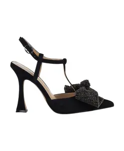Туфли с острым каблуком и бантом Alma En Pena, черный
