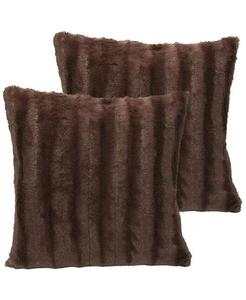 Двусторонние плюшевые декоративные подушки из искусственного меха, 24 x 24 дюйма Cheer Collection, черный