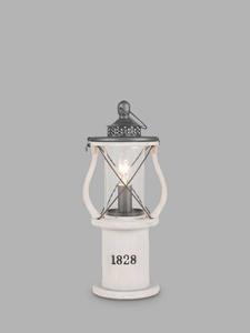 Викторианский деревянный настольный светильник-фонарь Pacific, White