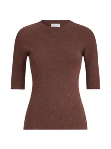 Блестящая футболка Brunello Cucinelli, коричневый