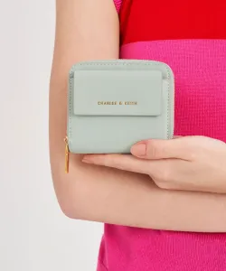 Кошелек с застежкой-молнией по периметру переднего кармана Charles & Keith, цвет Light Blue