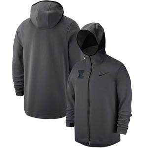 Мужская худи с молнией во всю длину Nike Anthracite Illinois Fighting Illini в тон Showtime