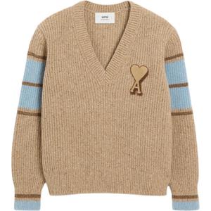 Ами париж свитер из шерсти AMIPARIS, коричневый