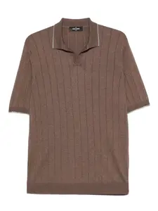 Футболка в рубчик с воротником поло Gran Sasso, коричневый