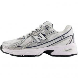 New Balance NB 740 устойчивые к истиранию низкие детские повседневные кроссовки White Silver Black