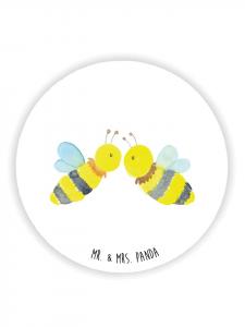 Mr. & Mrs. Panda Белый магнит на холодильник с изображением пчелы и мотивом любви, без надписи