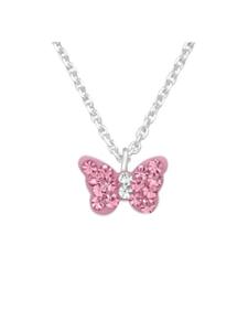 Alexander York Подвеска в виде розовой бабочки из серебра 925 пробы, комплект из двух серебряных элементов