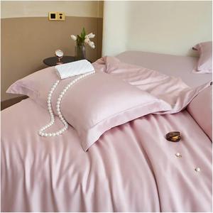 ADovz Комплект постельного белья женский из 100% шелка розового цвета Flat Bed Sheet
