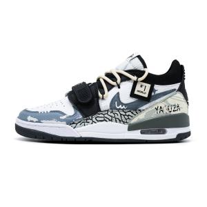 Наследие 312 выцветающее сияние амортизация, износостойкие низкие винтажные баскетбольные кроссовки унисекс black white gray Jordan, темно-серый