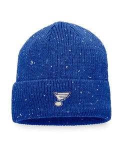 Мужская синяя фирменная вязаная шапка St. Louis Blues Authentic Pro Rink Pinnacle с манжетами Fanatics