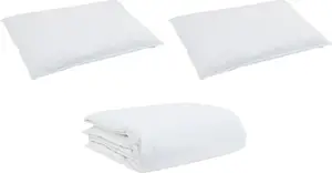 Комплект постельного белья с подушками, 3 предмета, белый пух и перо DKD HOME DECOR