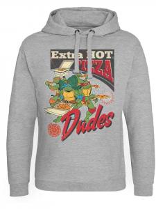 Толстовка Extra Hot Pizza Dudes Epic Hoodie серого цвета Teenage Mutant Ninja Turtles
