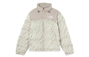 THE NORTH FACE Винтажная куртка 1996 года с принтом, утепленная пухом 700 fill, складная Nuptse, Silver Gray White