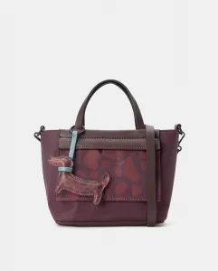 Сумка ручная с передним карманом принт реверсивная Jo & Mr. Joe, бордовый