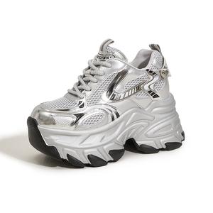 Milan love song Серебристо-серые женские кроссовки на платформе с амортизацией и усиленной подошвой, цвет Silver Gray