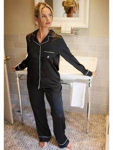 Сатиновый комплект пижамы The Little Tailor, Black