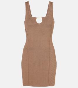 Мини-платье Sierra из ребристой ткани Jacquemus, бежевый