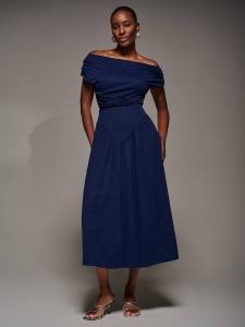 Асимметричное платье миди Jolie Moi, Navy