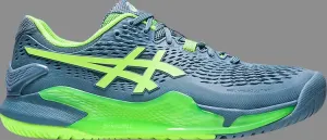 Кроссовки gel resolution 9 wide 'steel blue hazard green' Asics, синий