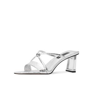 Shesrim Серебряные женские шлепанцы на резиновой подошве с устойчивостью к истиранию, цвет Silver