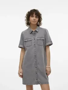 Джинсовое платье Vero Moda "VMJENNIE SS SHORT DENIM DRESS NOOS", серый