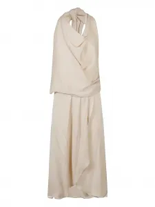 Платье с драпировкой и воротником-х altered SILK95FIVE, нейтральный