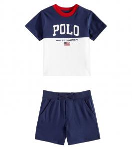 Комплект из хлопковой футболки и шорт с логотипом для малышей Polo Ralph Lauren Kids
