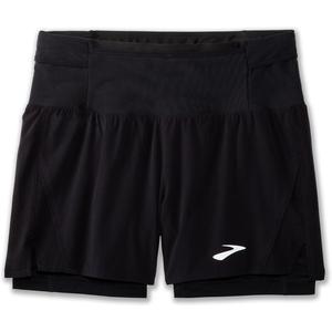 Шорты с высокой точкой 5 дюймов 2-в-1 короткие 2.0 Brooks, черный