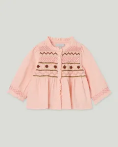 Блузка с длинными рукавами, воротником с оборкой, ручной вышивкой и цветным фоном для малыша Coconut El Corte Inglés