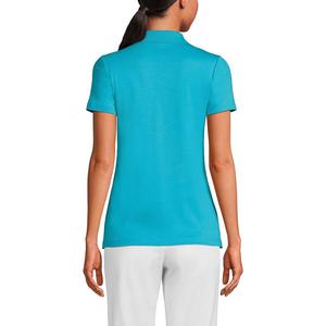 Женская хлопковая рубашка-поло Lands End Supima Lands' End, цвет White Field Floral