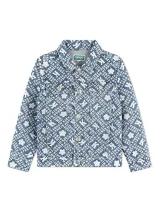Джинсовая куртка с монограммой Kenzo Kids, синий
