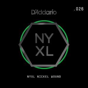 D'Addario NYNW026 NYXL Электрогитара, однострунная, с никелированной обмоткой, .026